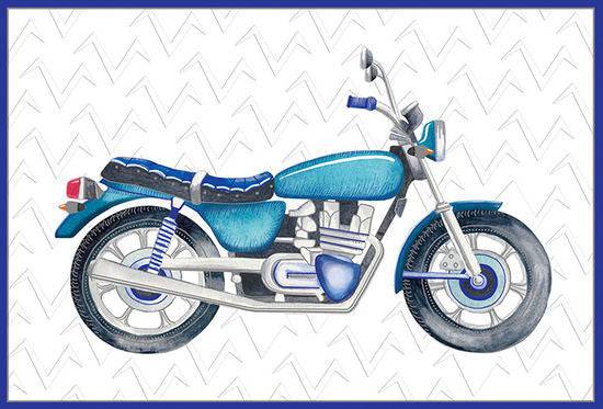 Pictura motorcycle birthday card featuring colorful motorcycle illustration on a cheerful everyday greeting card.